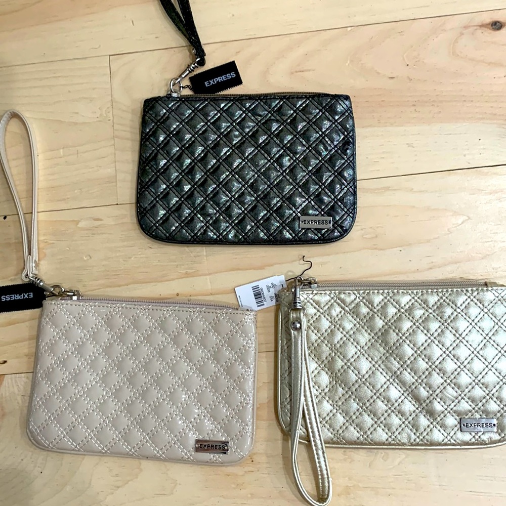 Express wristlet clutch bags with zipper